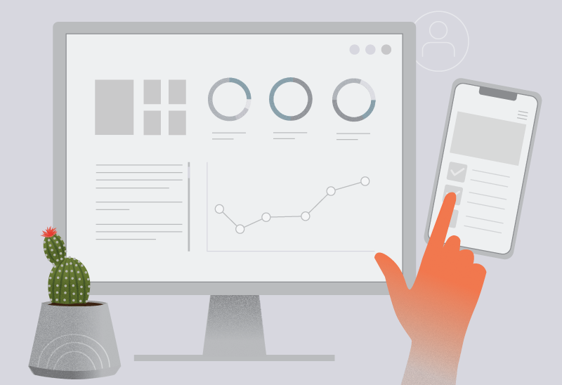 analytics and mobile illustraiton